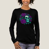 Neon Bloom – Schedel in Rozen Tri-Blend Shirt (Voorkant)