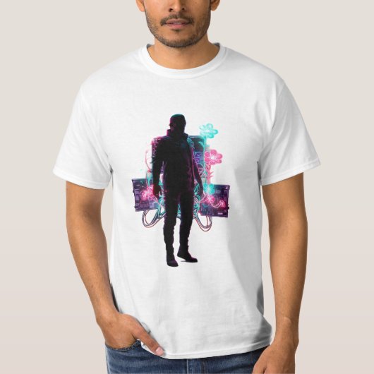 Neon Bloom: Tech-Infused Groei T-shirt (Voorkant)