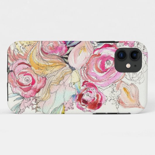 Neon Blooms iPhone Case (Achterkant (horizontaal))