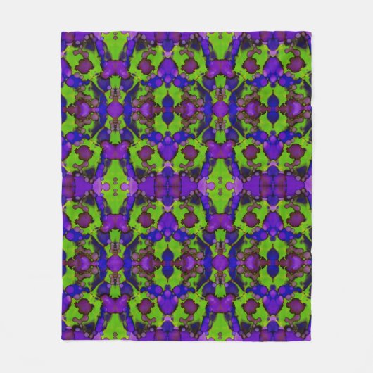 Neon Bloomstorm Fleece Deken (Voorkant)