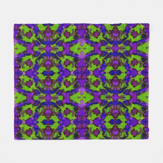 Neon Bloomstorm Fleece Deken (Voorkant (Horizontaal))