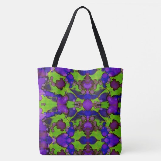 Neon Bloomstorm Tote Bag (Achterkant)