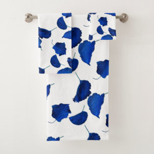 Neon Blue Abriot Leaves Bad Handdoek
