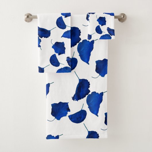 Neon Blue Abriot Leaves Bad Handdoek (Insitu)