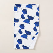 Neon Blue Abriot Leaves Bad Handdoek (Handdoek)