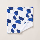 Neon Blue Abriot Leaves Bad Handdoek (Wasdoekje)