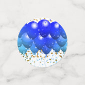 Neon Blue Balloons Gold Graduation Party Confetti (Kleine voorkant)