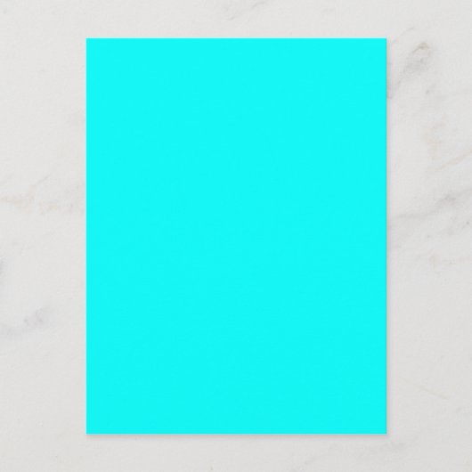 Neon Blue Blauwgroen Light Mode kleurendruk Briefkaart (Voorkant)