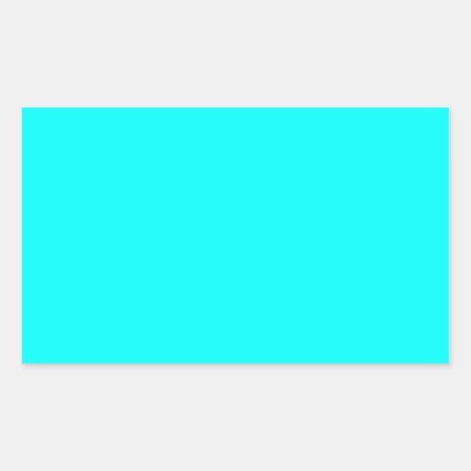 Neon Blue Blauwgroen Light Mode kleurendruk Rechthoekige Sticker (Voorkant)