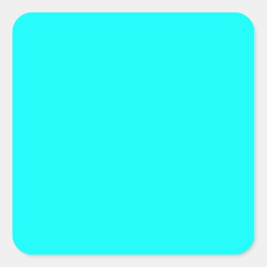 Neon Blue Blauwgroen Light Mode kleurendruk Vierkante Sticker (Voorkant)