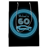 Neon Blue Car on Black - Milestone Age - Man Medium Cadeauzakje (Voorkant)