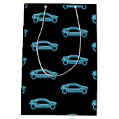 Neon Blue Car on Black - Milestone Age - Man Medium Cadeauzakje (Achterkant)