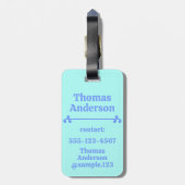 Neon Blue Color Pattern Bagagelabel (Achterkant verticaal)