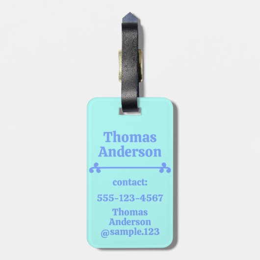 Neon Blue Color Pattern Bagagelabel (Achterkant verticaal)