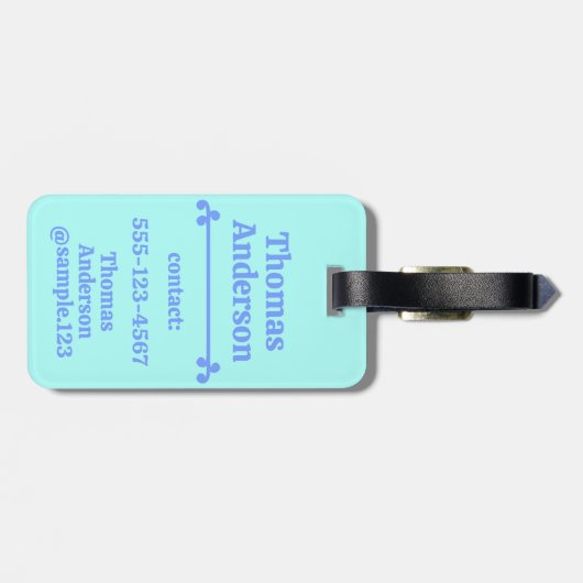 Neon Blue Color Pattern Bagagelabel (Achterkant horizontaal)