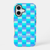 Neon Blue Color Pattern iPhone 16 Hoesje (Achterkant)