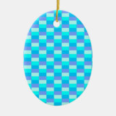 Neon Blue Color Pattern Keramisch Ornament (Voorkant)