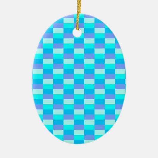 Neon Blue Color Pattern Keramisch Ornament (Voorkant)