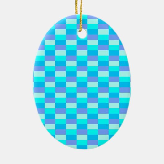 Neon Blue Color Pattern Keramisch Ornament (Achterkant)