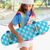Neon Blue Color Pattern Persoonlijk Skateboard