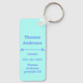 Neon Blue Color Pattern Sleutelhanger (Achterkant)