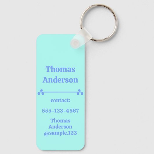 Neon Blue Color Pattern Sleutelhanger (Achterkant)