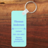 Neon Blue Color Pattern Sleutelhanger (Achterkant)