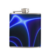 Neon Blue Dancing Light Flask Heupfles (Voorkant)
