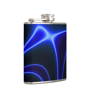 Neon Blue Dancing Light Flask Heupfles