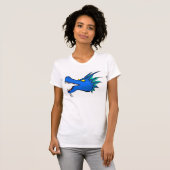 Neon blue dragon art head dames t-shirt (Voorkant volledig)