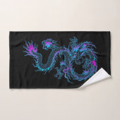 Neon Blue Dragon Bath Towel set Bad Handdoek (Handdoek)