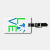 Neon Blue en Green Pit Bull Love Bagagelabel (Voorkant horizontaal)