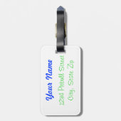 Neon Blue en Green Pit Bull Love Bagagelabel (Achterkant verticaal)