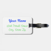 Neon Blue en Green Pit Bull Love Bagagelabel (Achterkant horizontaal)