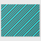 Neon Blue en Grey Stripes Cadeaupapier (Vlak)