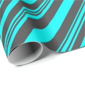 Neon Blue en Grey Stripes Cadeaupapier (Rol Hoek)