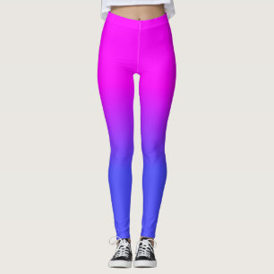 Neon Blue en Hot Pink Ombré Shade Color Fade Leggings