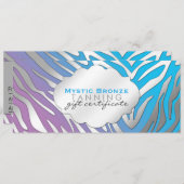 Neon Blue en Paarse Zebra Print Cadeaubonnen (Voorkant / Achterkant)