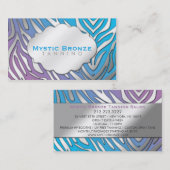 Neon Blue en Paarse zebra Print Tanning/Salon Visitekaartje (Voorkant / Achterkant)