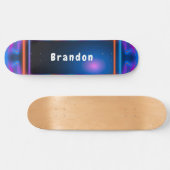 Neon Blue en Pink Lazer Licht Aangepast skateboard (Horizontaal)
