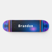 Neon Blue en Pink Lazer Licht Aangepast skateboard (Horizontaal)