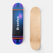 Neon Blue en Pink Lazer Licht Aangepast skateboard (Voorkant)