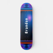 Neon Blue en Pink Lazer Licht Aangepast skateboard (Voorkant)