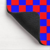 Neon Blue en Red Checkerboard  Muismat (Hoek)