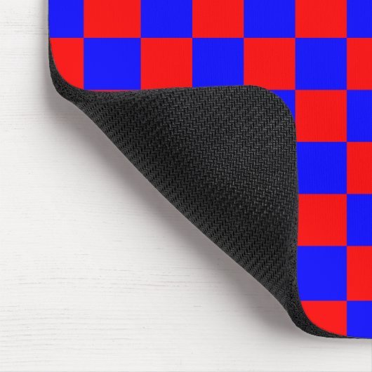 Neon Blue en Red Checkerboard Muismat (Hoek)