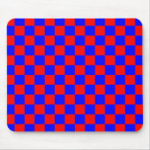 Neon Blue en Red Checkerboard  Muismat (Voorkant)
