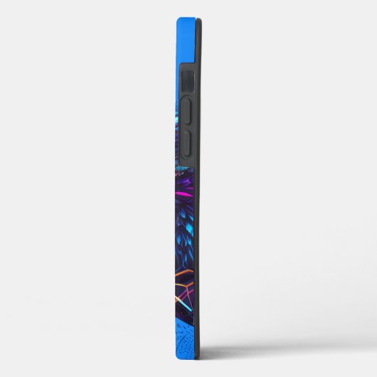 Neon Blue Futuristic Radiant Eagle Hoesje-Mate iPh Case-Mate iPhone Case (Achterkant / Links)