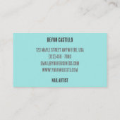 Neon Blue Glitter Glam Nail Salon Visitekaartje (Achterkant)