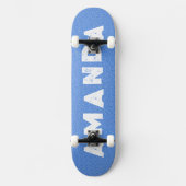 Neon Blue Glitter skateboard gepersonaliseerde naa (Voorkant)