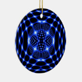 Neon blue glob fractal keramisch ornament (Rechts)